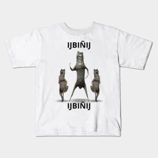 ijbiñij wolf dancing meme 3d animation group Kids T-Shirt